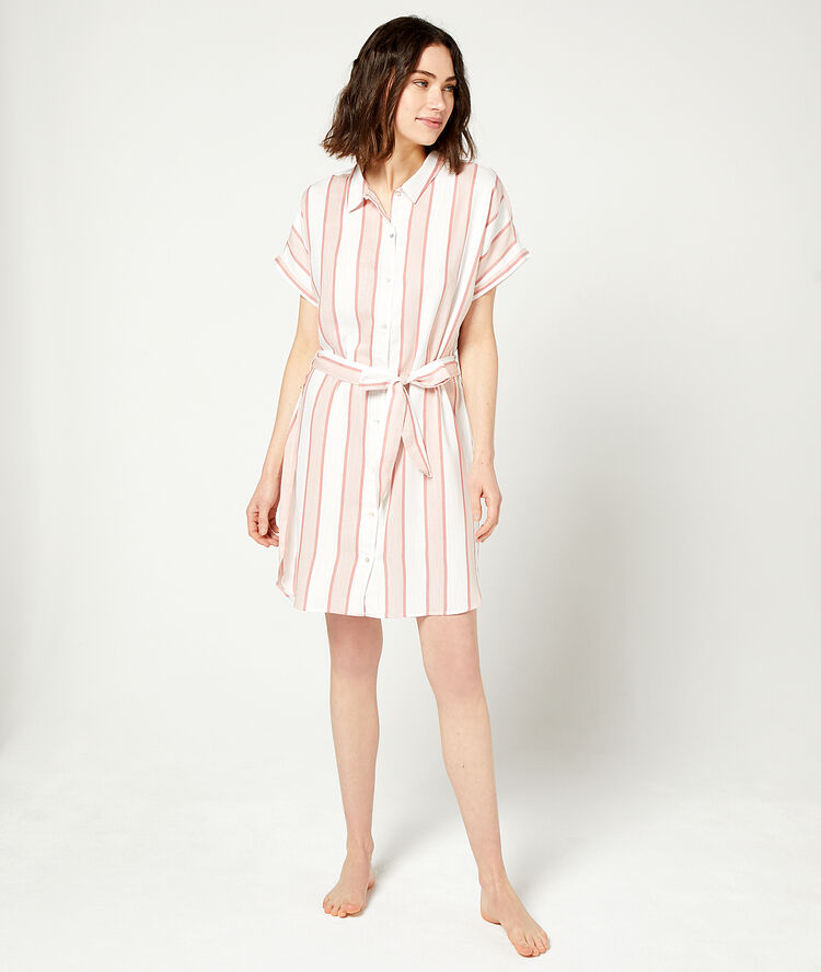 Chemise de nuit à nouer rose.