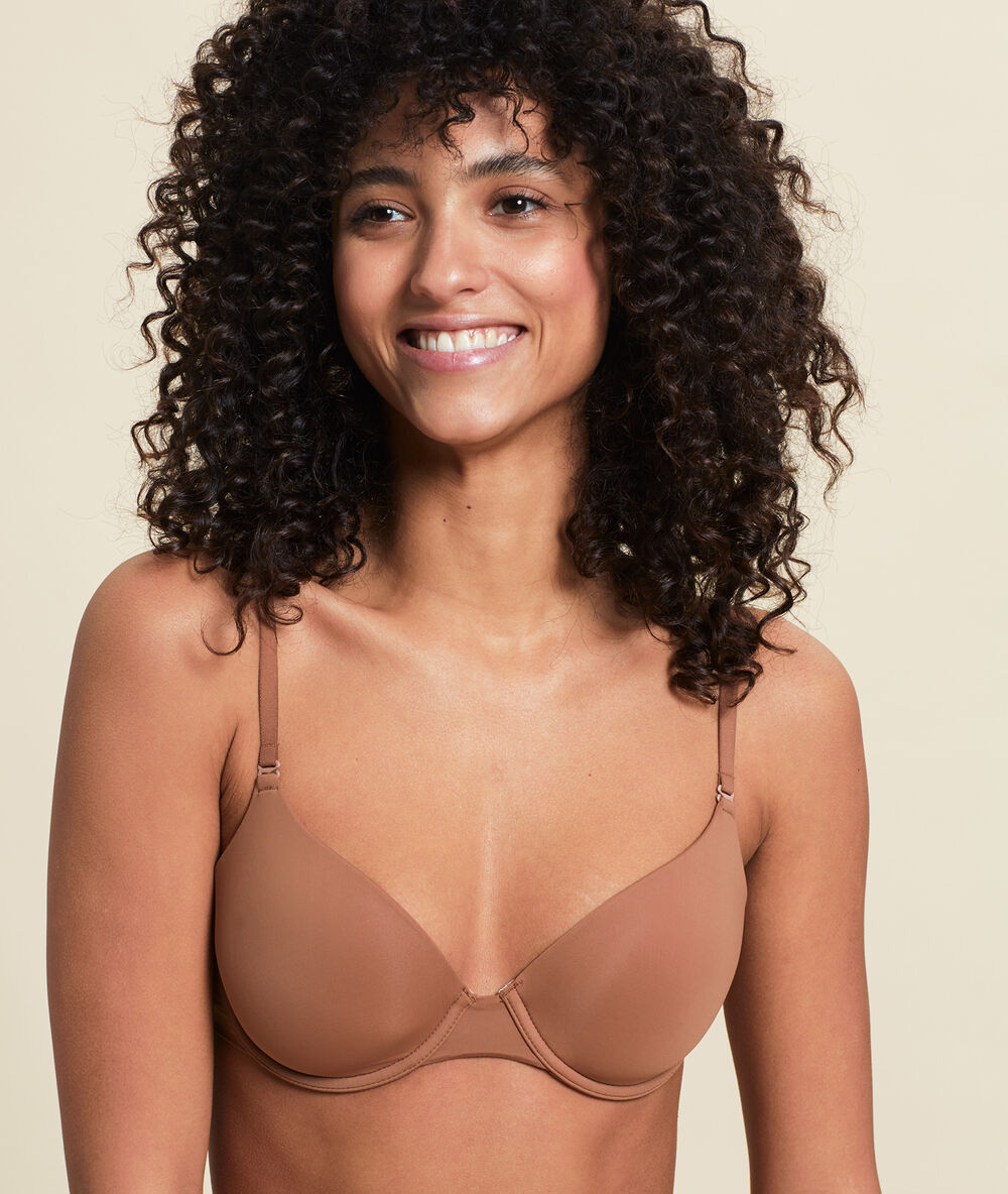 Soutien-gorge n°5 - coques fines microfibre bronze.