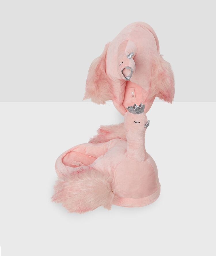 Mules 3d autruche rose.