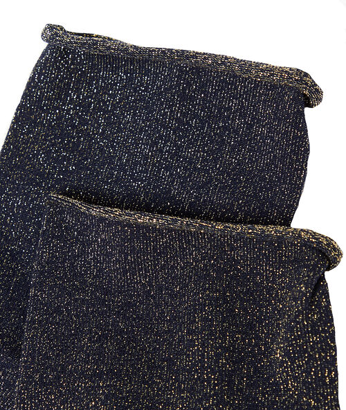 Chaussettes fil métallisé bleu nuit.