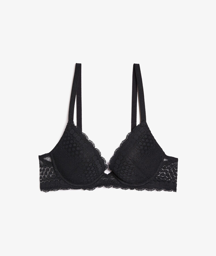 Soutien-gorge n°2 - push-up plongeant noir.