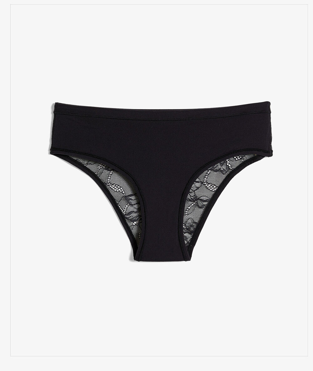 Hipster microfibre et dentelle noir.