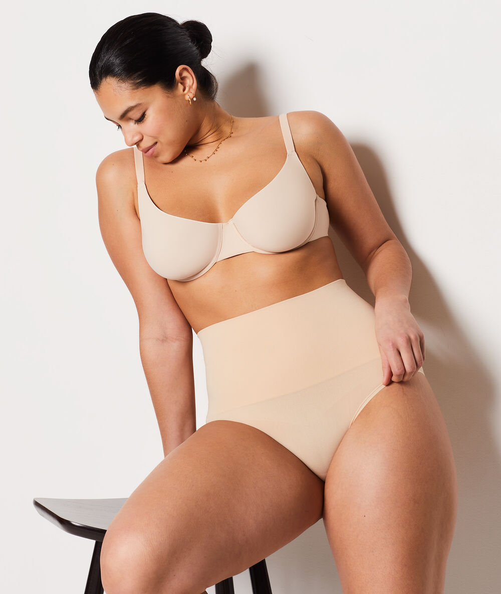 Culotte taille haute - maintien médium beige.