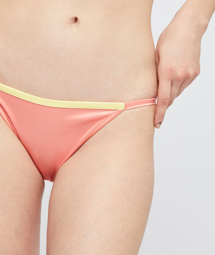 Culotte bikini satinée multicolore.