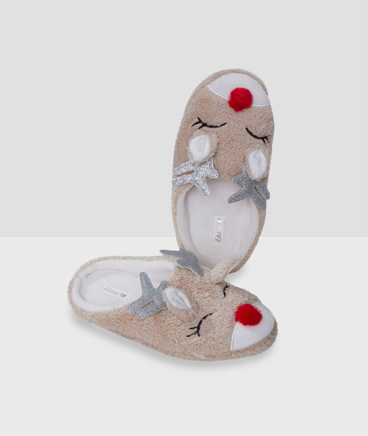 Mules renne beige.