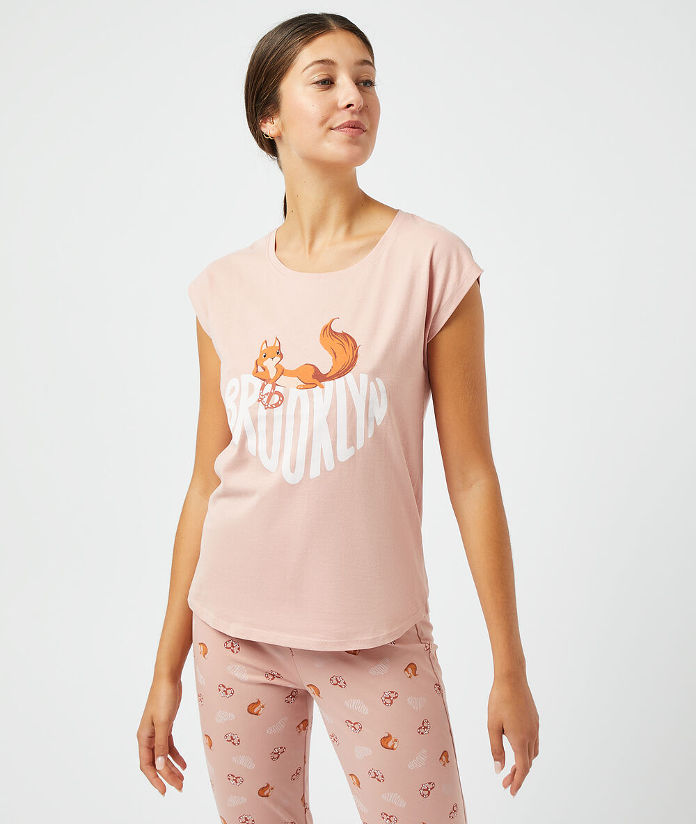 T-shirt "brooklyn" rose.