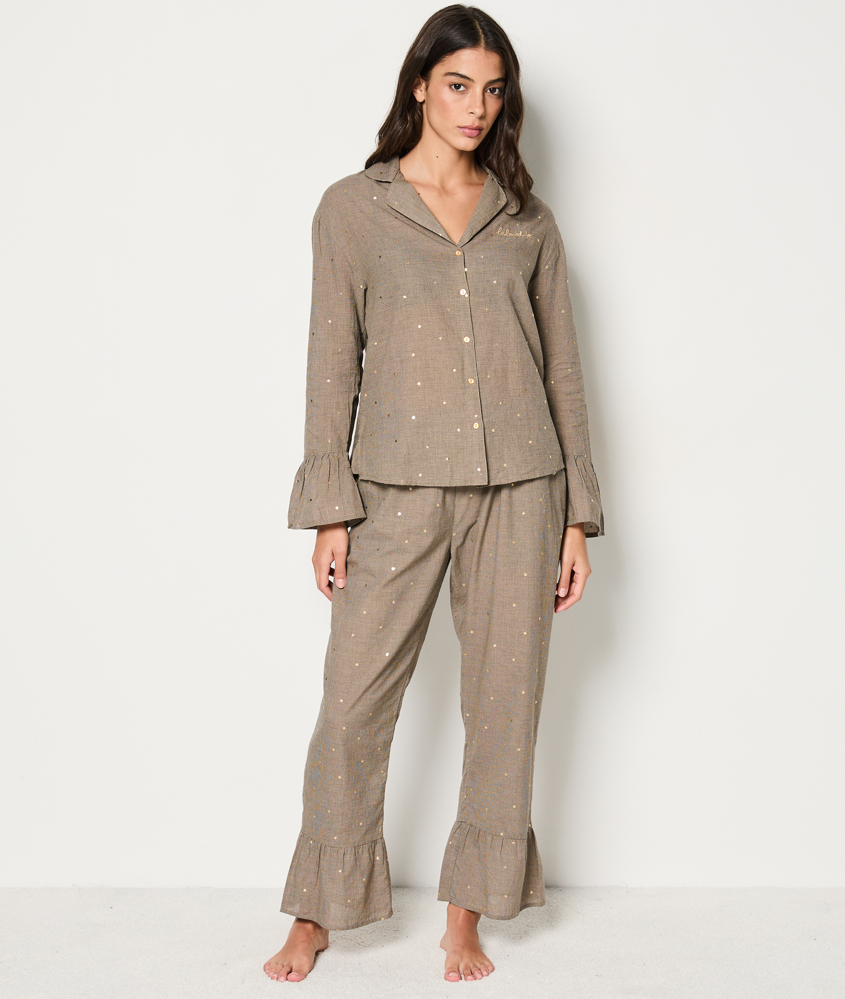 Pantalon De Pyjama Blanc Avec étoiles Dorées Taille 46-48 - Occasion Très Bon état